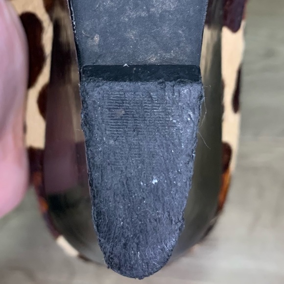 KENNETH COLE LEOPARD PRINT CALF / PONY HAIR STYLE WEDGE HEELS. - Picture 9 of 9